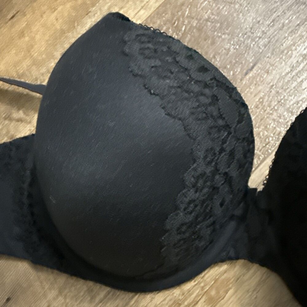 Victoria's Secret Perfect Shape Black Lace Lined Underwired Bra Size 34 DD - Picture 11 of 11